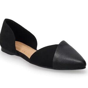 LC Lauren Conrad 'Taylour' women's black two-piece pointed toe flats sz 8.5 M